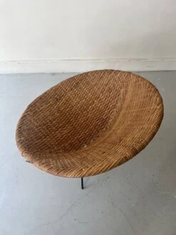 Basket Armchair In Rattan And Black Metal, Design 1950 -Chairly Shop 349c3840 3369 48b0 b363 889277998463
