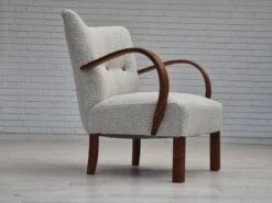 1960s, Reupholstered Danish Art-deco Armchair, Beech Wood, Leather. -Chairly Shop 34dd4aaa 6a46 44b1 88e0 6ae59a6ce088