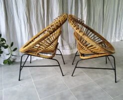 Pair Of 60s Rattan Armchairs