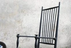 Vintage Scandinavian Rocking Chair Karl-Axel Adolfssonen/Gemla 1960 In Original Black Lacquered Wood, In T -Chairly Shop 35ccca07 7845 4178 9680 46f7fff410a7