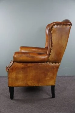 Lovely Large Sheepskin Leather Wingback Armchair With Very Good Seating Comfort -Chairly Shop 38b753ff 7bf5 4f21 aad8 5b3f92d9676c