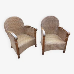 Pair Of Rattan And Wood Armchairs 32 Pair Of Rattan And Wood Armchairs -Chairly Shop 3a4fa307 ab94 43a3 aa70 b68153f7a160
