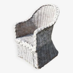 White Rattan Armchair