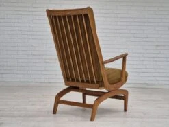 1960s, Danish Design, Oak Wood Rocking Chair With Footstool, Furniture Wool, Original Condition. -Chairly Shop 3aee69fe 9d55 4a7f 8479 cdf14d79b370
