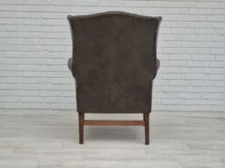 1970s, Vintage Wingback Armchair, Original Condition, Leather, Beech Wood. -Chairly Shop 3afbaf0e 002b 4529 b181 b95e1c333814