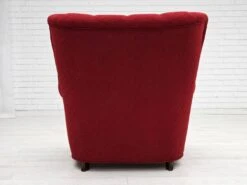 1960s, Danish Relax Armchair, Original Condition, Red Cotton/wool, Oak Wood. 33 1960s, Danish Relax Armchair, Original Condition, Red Cotton/wool, Oak Wood. -Chairly Shop 3b241616 ed9f 4e0f bd94 e64c55b84c57