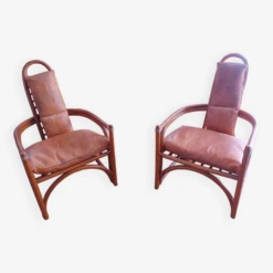 Set Of Two Bamboo Armchairs From The 50s, 60s -Chairly Shop 3cae9a69 3a41 493f a497 d1e576b1f004