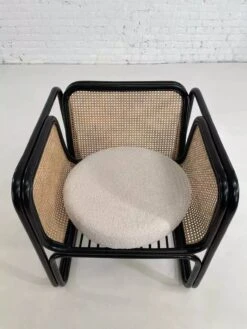 Cubic Armchair In Black Rattan And Canework -Chairly Shop 3cd87d32 395b 4300 8938 699ed92a4604