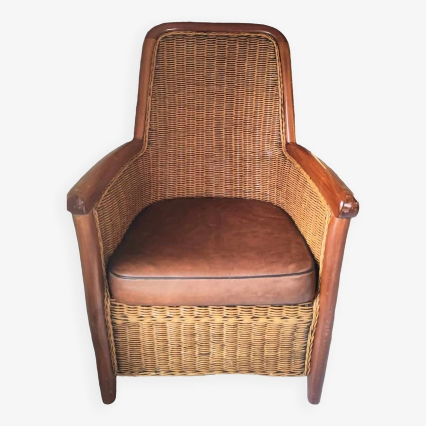 Vintage Rattan And Wicker Armchair 3 Vintage Rattan And Wicker Armchair