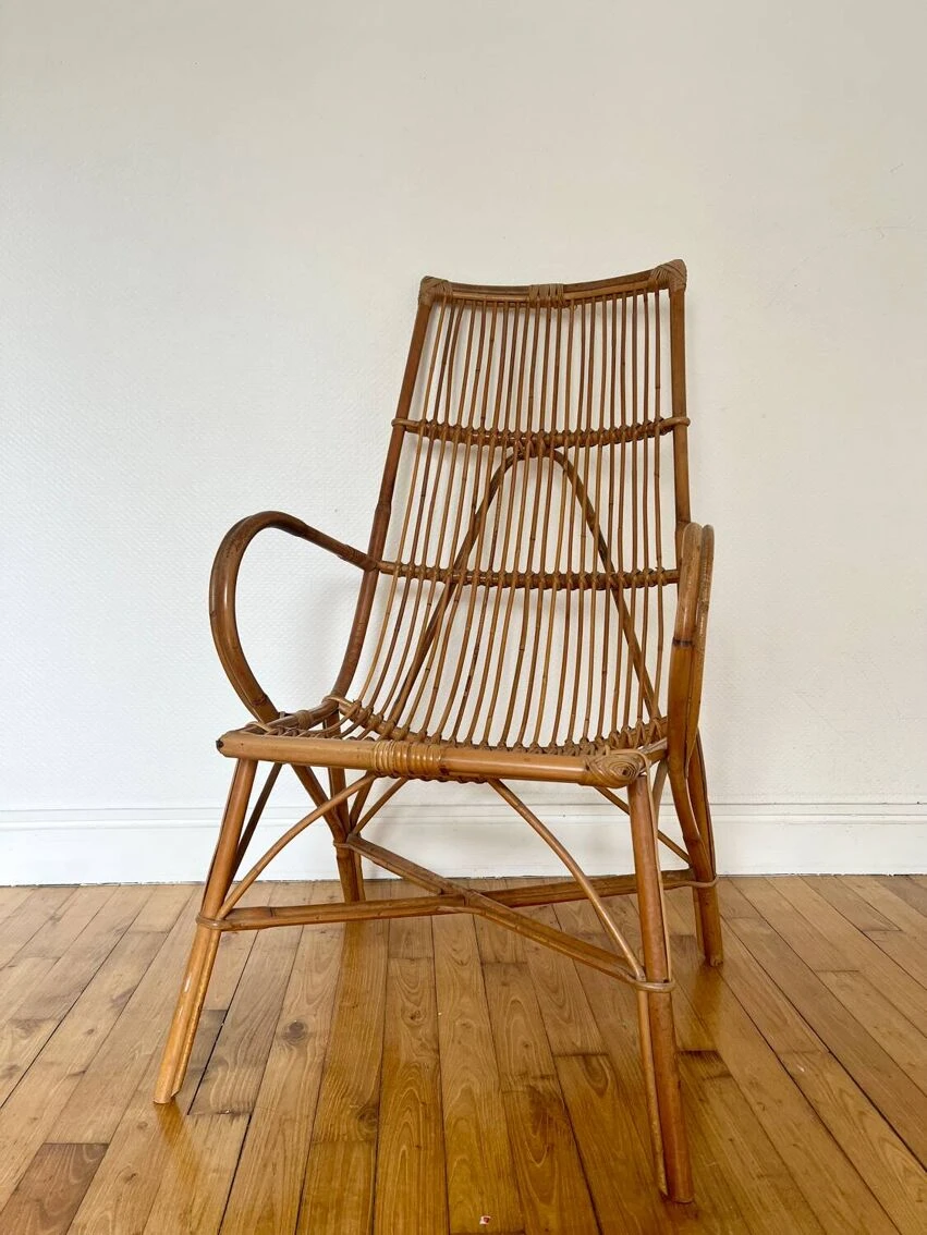 Vintage Rattan Armchair 4 Vintage Rattan Armchair - Image 2