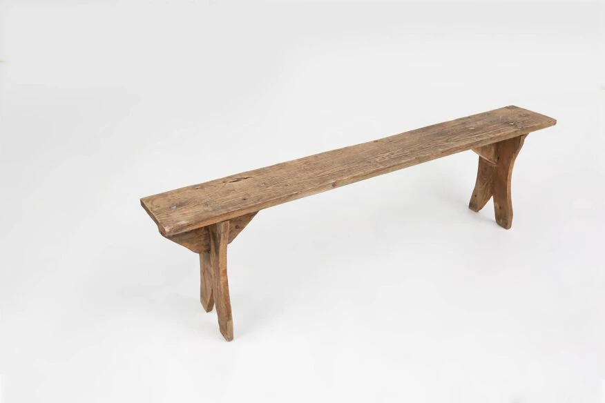Charming Rustic Wooden Bench, Belgium Ca. 1900 10 Charming Rustic Wooden Bench, Belgium Ca. 1900 - Image 8