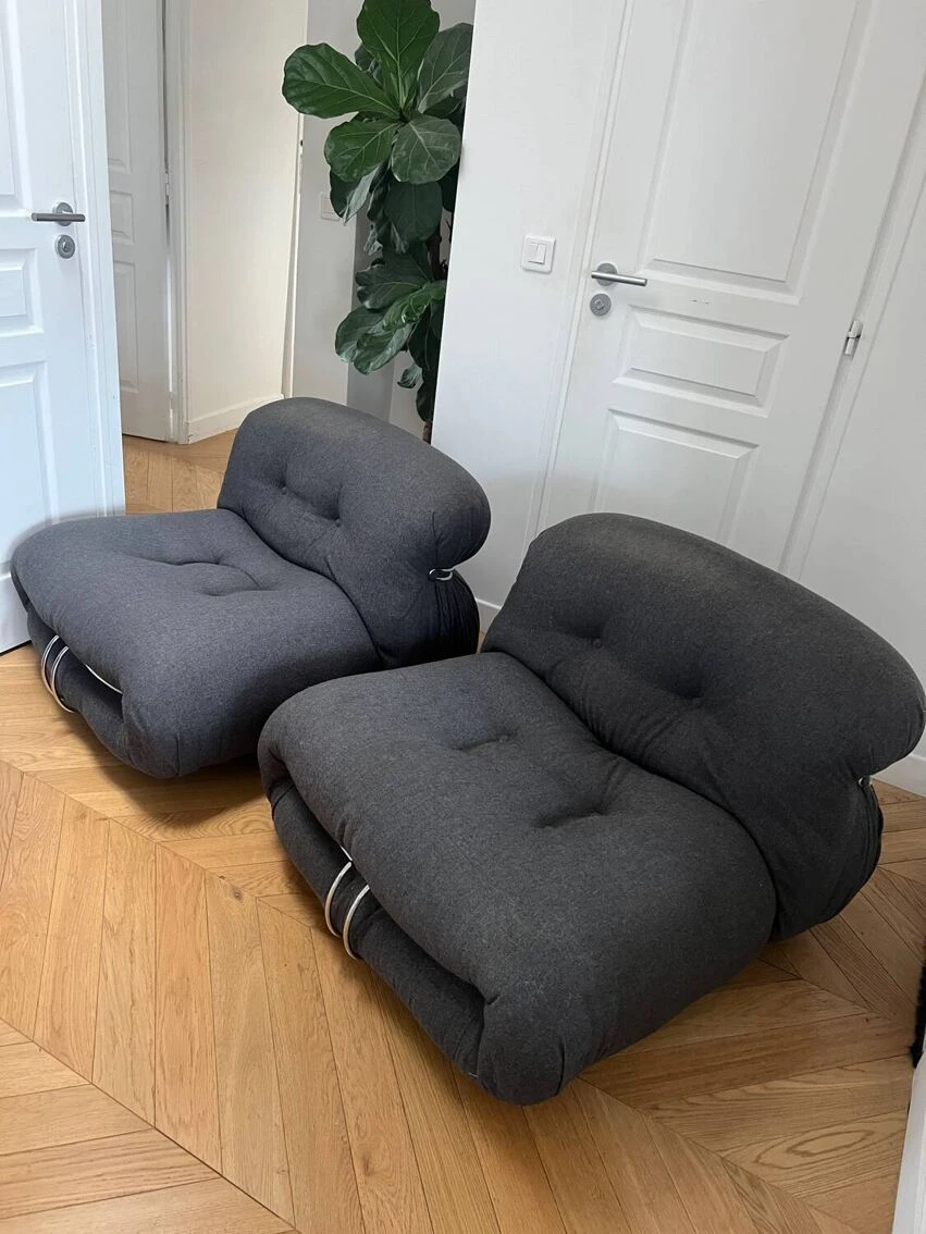 Pair Of Vintage Soriana Armchairs By Afra & Tobia Scarpa 5 Pair Of Vintage Soriana Armchairs By Afra & Tobia Scarpa - Image 3