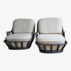 Rattan Fireside Chairs 1970s (*2) 17 Rattan Fireside Chairs 1970s (*2) -Chairly Shop 44e2a019 ff98 49dd 9346 c7493c47c777