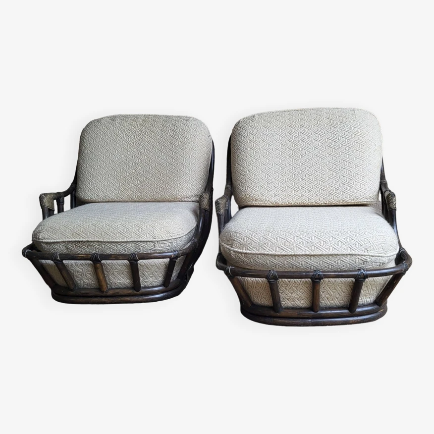 Rattan Fireside Chairs 1970s (*2) 8 Rattan Fireside Chairs 1970s (*2) - Image 6