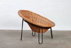 Vintage Rattan Sessel Mid Century Rockabilly 50er 60er Design