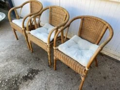 Set Of 3 Vintage Rattan And Wicker Armchairs -Chairly Shop 4695de25 4181 4ec7 9a2e 06ab7b8cde7d