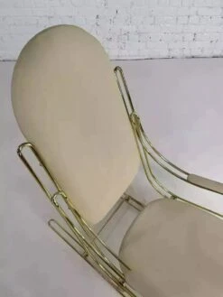 60s Rocking Chair In Brass And Ecru Imitation Leather -Chairly Shop 46ecf655 3697 4d8b 8447 177d3604cdc0