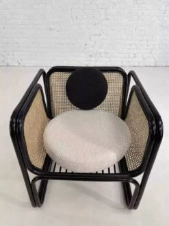 Cubic Armchair In Black Rattan And Canework -Chairly Shop 47212016 9039 42c8 bbc5 1ca262a97730