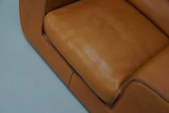 Roche Bobois Club Chair In Tan / Cognac Neck Leather – France, Circa 1980 -Chairly Shop 47535647 e132 4f4a a5a6 73edba8f0444