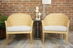Pair Of Teak And Rattan Armchairs -Chairly Shop 47d9a844 cbcc 485e a0c6 34c30633365d