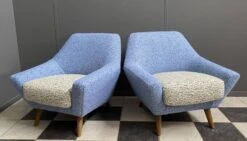 Set Of Two Blue And White Wool Chairs 1960s -Chairly Shop 4b6342ff 0fb3 4208 9341 775c767ba37e
