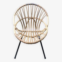 Vintage Bamboo Rattan Shell Armchair From The 60s -Chairly Shop 4ebb3eec 8f81 4644 aab9 7c1a3742f93d