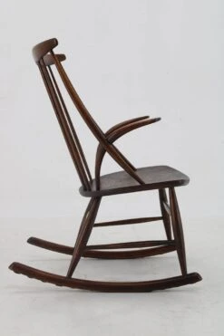 1960s Illum Wikkelso Gyngestol No. 3 Rocking Chair For Niels Eilersen, Denmark