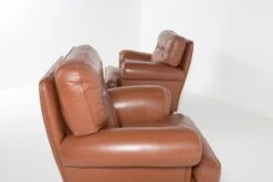 Pair Of Brown Leather Club Armchairs From 1970’s, Italy -Chairly Shop 50c2bb4e 1d35 4f73 9596 e54ca57c8446