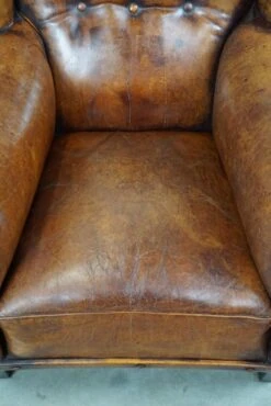 Irresistible Old Sheep Leather Wingback Armchair With The Most Beautiful Colors -Chairly Shop 50c3c565 edbc 42a6 b1cf abbda2c1cee7
