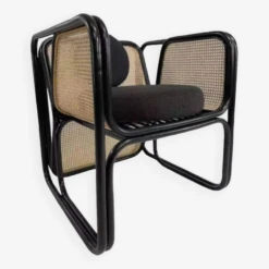 Cubic Armchair In Black Rattan And Canework -Chairly Shop 52f0c1fc fc3a 46df a87f c825f2a9b2f7