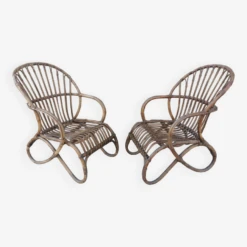 Pair Of Vintage Rattan Egg Armchairs From The 60s -Chairly Shop 52fa0d2a 17ee 4f55 bf53 49fcea93bc35
