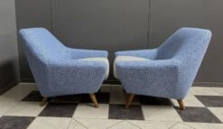 Set Of Two Blue And White Wool Chairs 1960s -Chairly Shop 548cb924 8898 45fb 99a8 0b7d2c239957