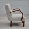 1960s, Reupholstered Danish Art-deco Armchair, Beech Wood, Leather. -Chairly Shop 55232f09 b671 42a9 937e 7c817886e12b