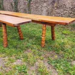 Pair Of Vintage Brutalist Farm Benches 50/60 Long Length -Chairly Shop 5626ae08 c967 4610 81b3 069dc3f2d20c