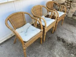 Set Of 3 Vintage Rattan And Wicker Armchairs -Chairly Shop 57064966 b3cd 463f 9c4f 2a2b578143c9