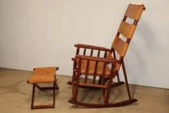 Vintage American Folding Leather And Wood Rocking Chair, 1970s 36 Vintage American Folding Leather And Wood Rocking Chair, 1970s -Chairly Shop 587306bc d9a6 4c10 bf0f e95825b63d07