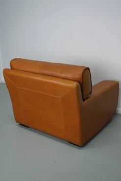 Roche Bobois Club Chair In Tan / Cognac Neck Leather – France, Circa 1980 -Chairly Shop 58ec90f6 8160 48d5 9e36 12efe911de3f