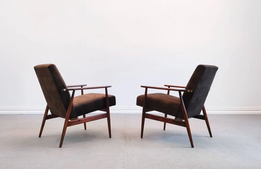 1960 Henryk Lis Mid Century Armchair In Chocolate Velvet 3 1960 Henryk Lis Mid Century Armchair In Chocolate Velvet