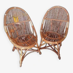 Pair Of Bamboo Rattan Armchairs -Chairly Shop 5aa7abc9 2ea2 4d19 8c46 93d5739daf7a