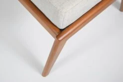 Fauteuil Scandinave Restauré Avec Repose-pieds, Icône Des Années 60, Tissu Marron, Teck -Chairly Shop 5cf8aa37 10df 4898 921d aeb6ba800aa8