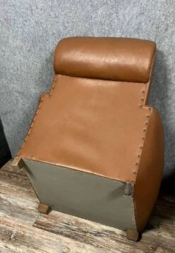 Pair Of Club Armchairs In Havana Skai Art Deco Period Circa 1940 -Chairly Shop 5dbc4d21 b3ea 4273 8aed 66ab5a325edf