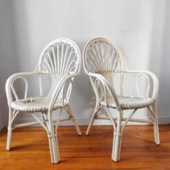 Pair Of Vintage Rattan Armchairs 1970