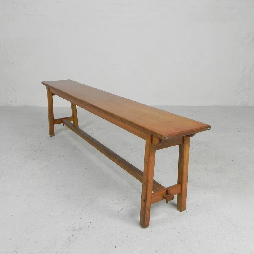 150 Cm Long Wooden Bench, 1950s 7 150 Cm Long Wooden Bench, 1950s - Image 5