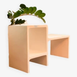 Natural Concrete Entrance Bench - Length 100 Cm - Niche Storage