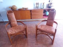 Set Of Two Bamboo Armchairs From The 50s, 60s -Chairly Shop 5fa6762d a6e0 451a acf3 7ff9f8a1b0db