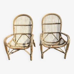 Pair Of Vintage Rattan Armchairs -Chairly Shop 60b3389a a475 4602 b491 d9e6ae1f51c8