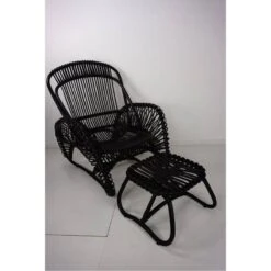 Rattan Armchair And Matching Footstool -Chairly Shop 62dfb422 c5ee 465e 8146 a4716062e438