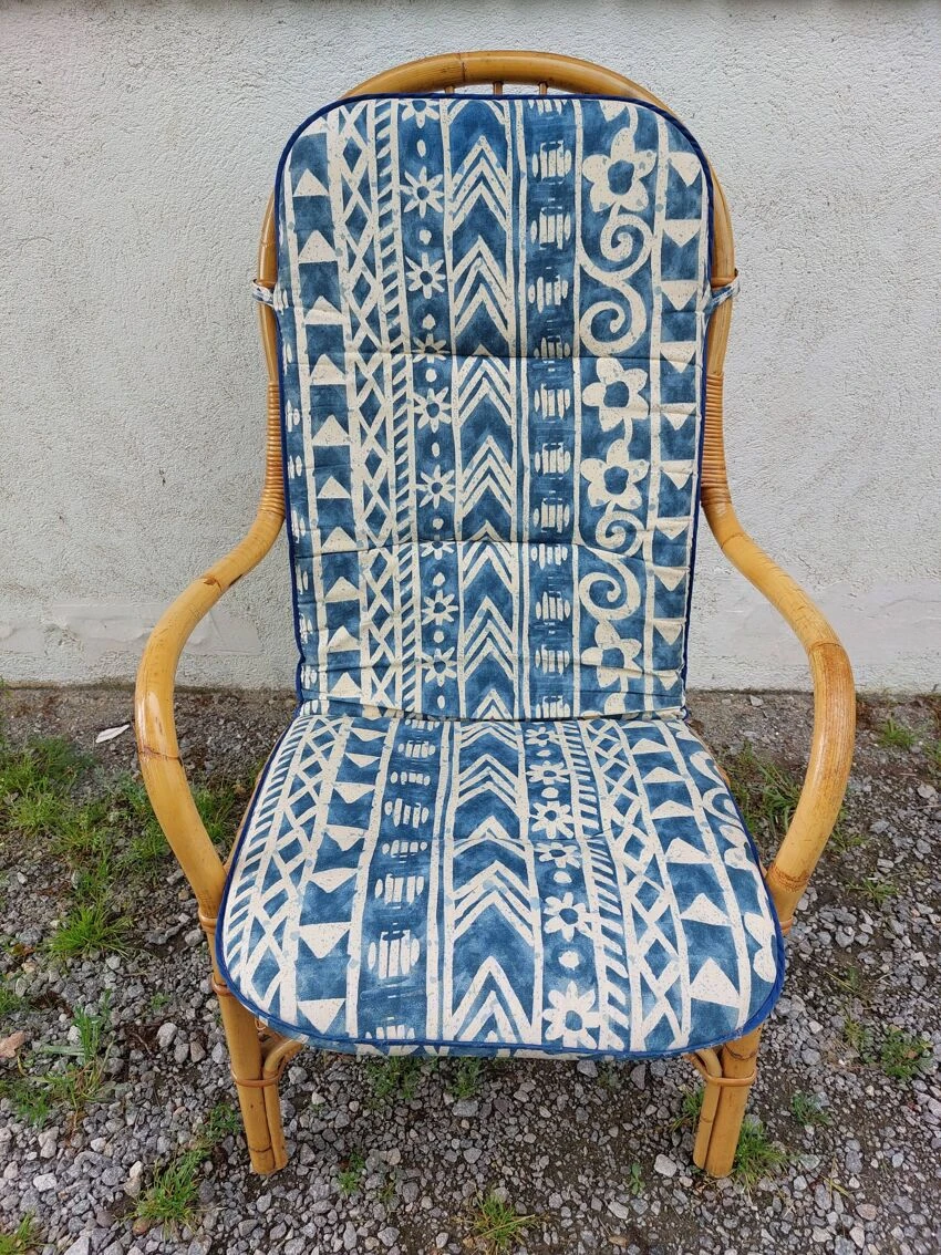 Wicker Armchair, Bamboo Wood 8 Wicker Armchair, Bamboo Wood - Image 6