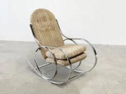 Chrome Rocking Chair With The Original Fabric