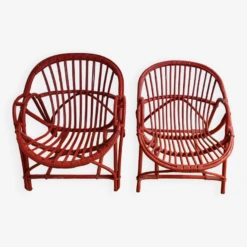 Set Of 2 Rattan Shell Armchairs -Chairly Shop 686c7173 88fb 4ca0 a35e b880c776ab5d